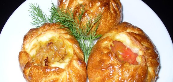 Пирожки открытые из духовки ( с капустой )