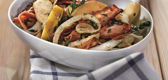 Яблоки с беконом по-шведски