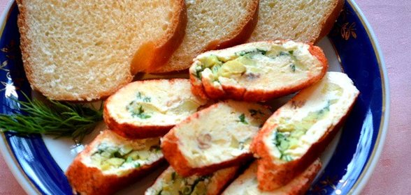 Сырный рулет с грибами