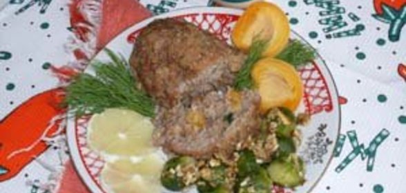 Мясной рулет и брюссельская капуста