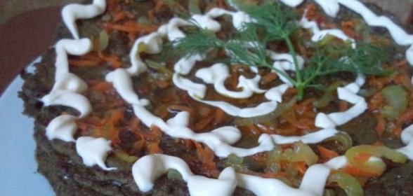 Закусочный печеночный торт