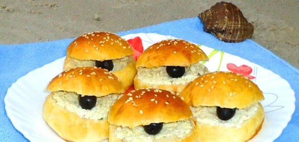 Бутерброды Ракушки с чёрным жемчугом