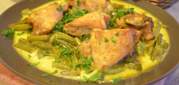 БОРАНИ с курицей и спаржевой фасолью по-армянски