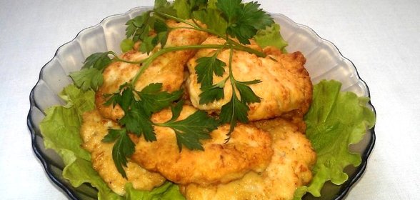 Отбивные из куриного филе на сковороде