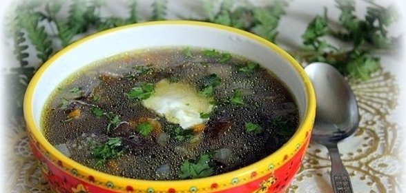 Суп из подберезовиков с кускусом