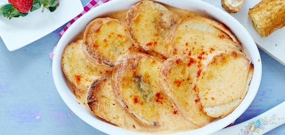 Гренки с топленым сыром