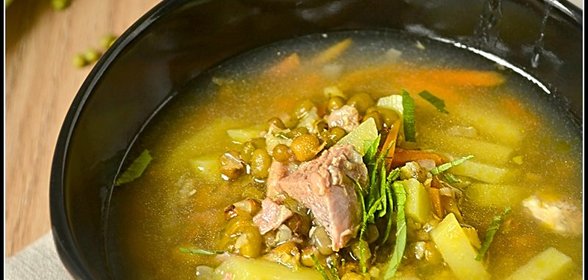 Баранина молодая с бобами