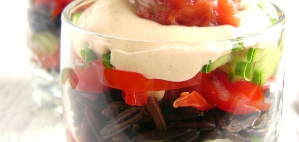 Веррины с диким рисом и лососем «Красное и черное»