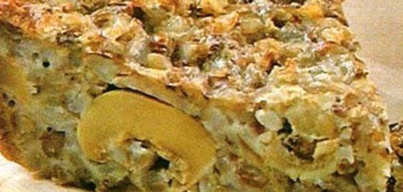 Запеканка из гречки с грибами