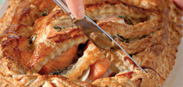 Имбирный пирог с лососем