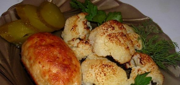 Куриная грудка с цветной капустой в духовке