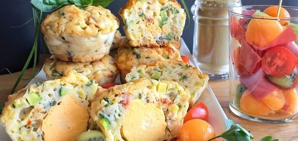 Маффины с цукини и яйцом