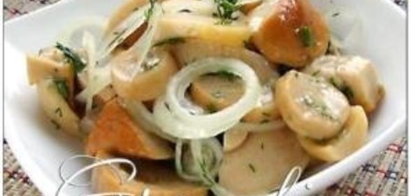 Белые маринованные грибы