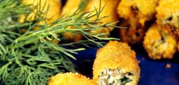 Пальчики из щавеля, кинзы и сыра.