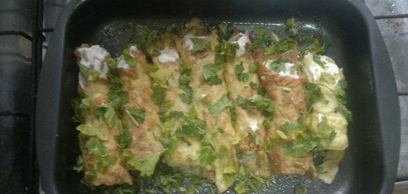 Яичные рулетики с начинкой
