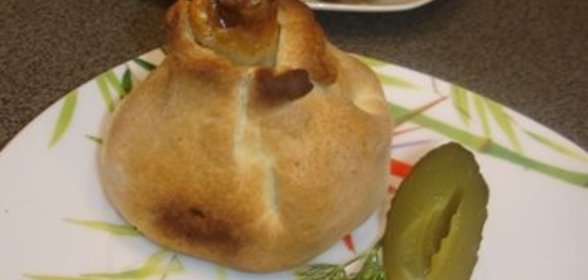 Золотой петушок в мешочке с ризотто