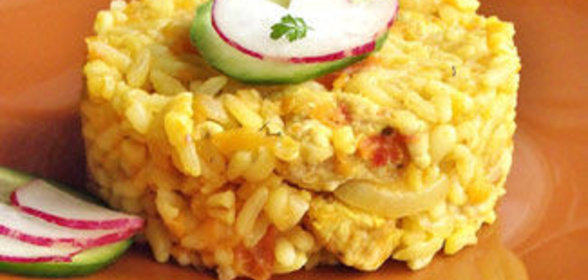 Каша из риса и булгура с куриной грудкой