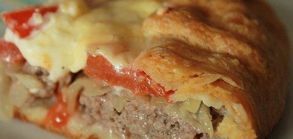 Открытый мясной пирог