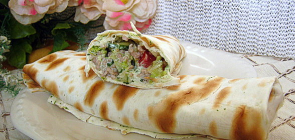 Домашняя шаурма с мясным фаршем