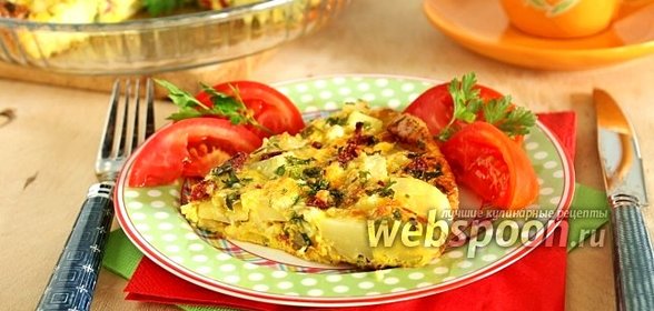 Омлет в духовке с картошкой и сыром