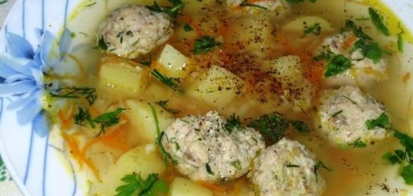 Суп с фрикадельками из сельди