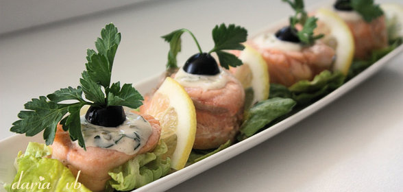 Закуска из лосося с тартаром для любимой Именинницы