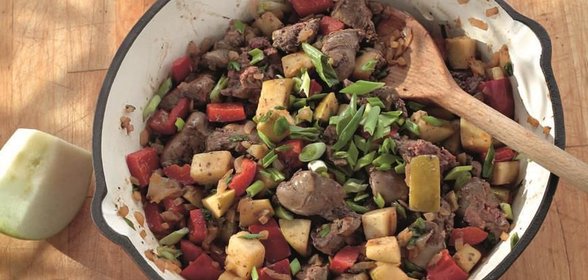 Жаркое из куриной печенки