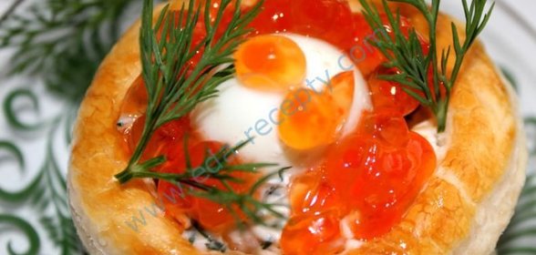 Волованы с красной икрой