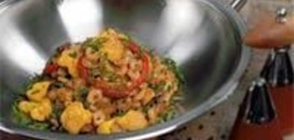 Креветки с цветной капустой