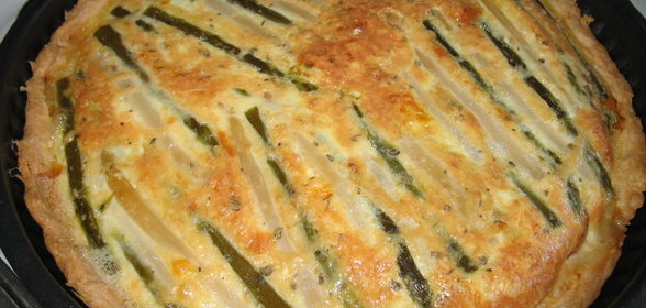 Киш с консервированной спаржей