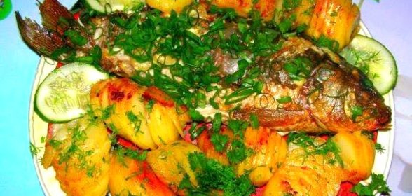 Запеченный карп в духовке