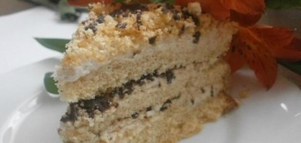 Торт с маскарпоне и шоколадной крошкой