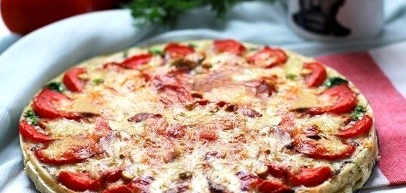 Киш с грибами и помидорами