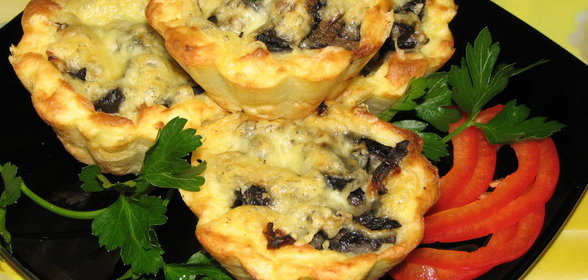 Картофельные тарталетки с грибами
