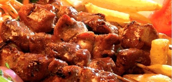 Шашлык на сковороде из баранины