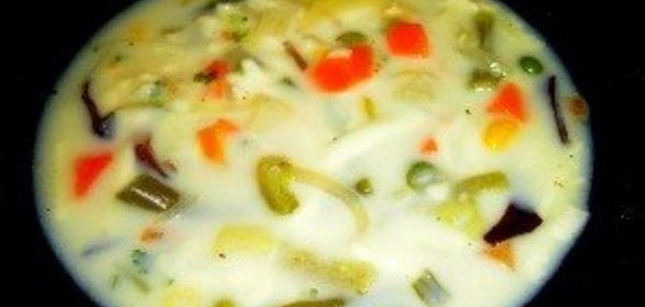 Овощной суп с плавленным сыром