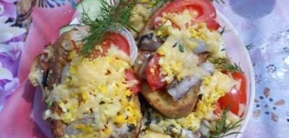 Жареные бутерброды с помидорами и сыром