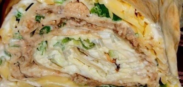 Рулет из лаваша с яйцом и майонезом