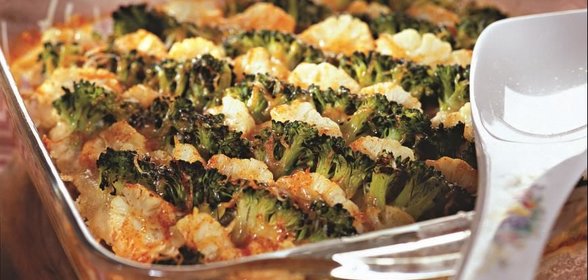 Запеканка с брокколи и цветной капустой