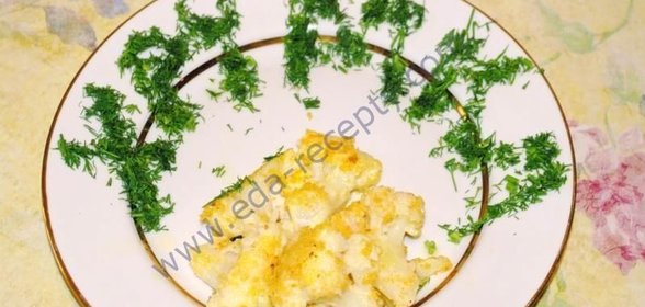 Жареная цветная капуста с яйцом на сковороде