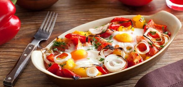 Брынза, запеченная с яйцами по-болгарски