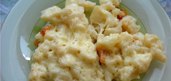 Цветная капуста тушеная в молоке