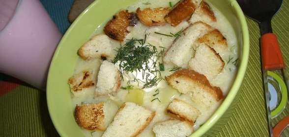 Куриный Сливочный Супчик с Сыром и Гренками!