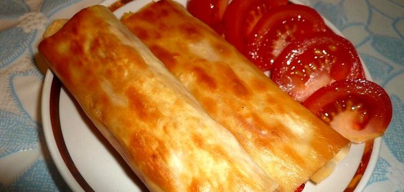Простые рулетики из лаваша