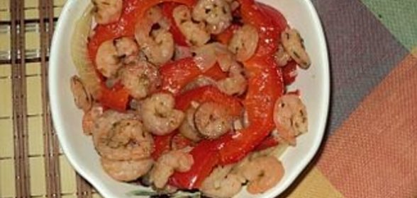 Креветки с орегано и сладким перцем