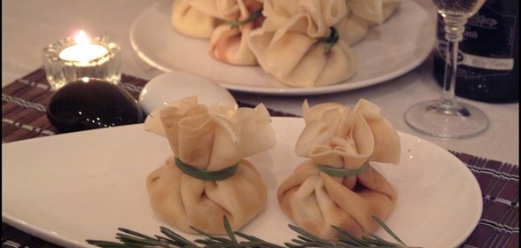 Мешочки блинные с семгой Последние дни Масленицы