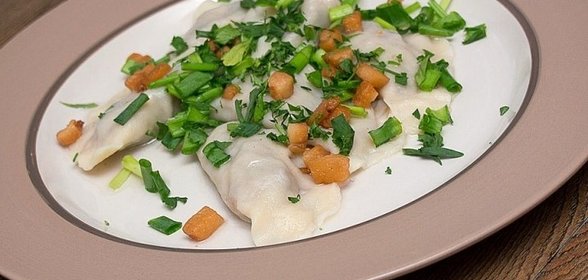 Вареники с гречкой и грибами