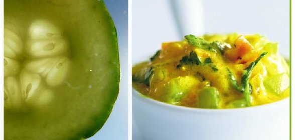 Карри из огурцов с орехами кешью