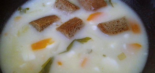 Суп с овощами и плавленым сыром