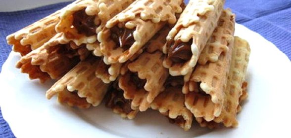 Вафельные трубочки со сгущенкой